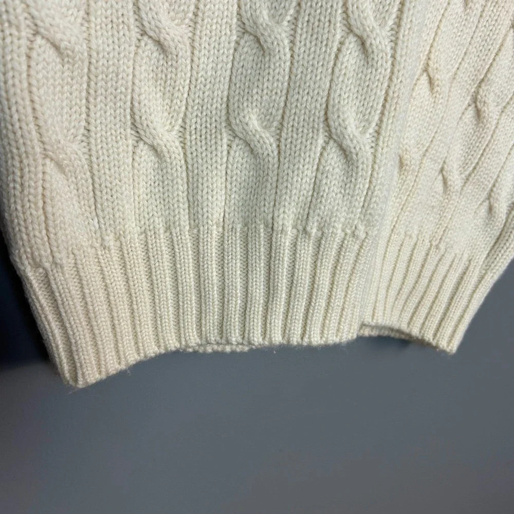 VTG Polo Ralph Lauren Cricket Sweater Vest Men's Small Wool Cable Knit Varsity